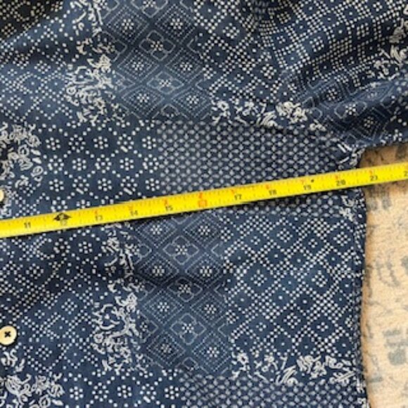 🧡3/15 Mango Man Casual Patchwork Blue Shirt Men's S - Picture 6 of 13